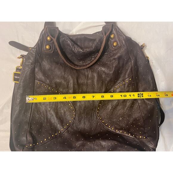 Vintage Abro brown leather crossbody bag with top handle - Picture 11 of 16